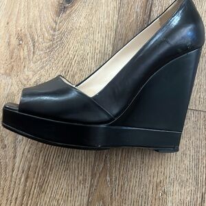 YSL Vintage Black Leather Platform Shoes